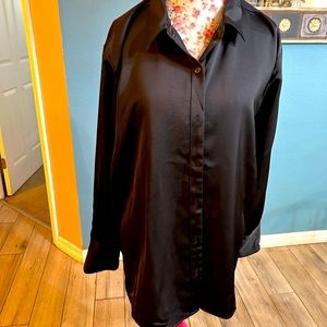 Large black button down. Great for over shirt.